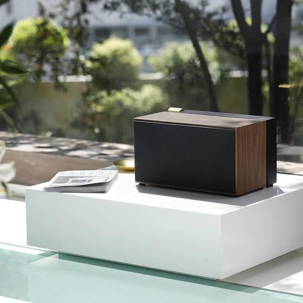 Pack Enceinte bluetooth PR/01 Noyer - 200 Watts et platine vinyle - 37+  Design