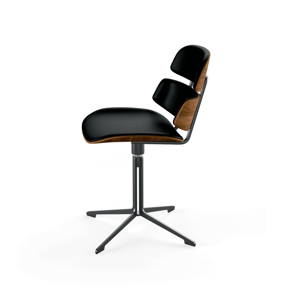 Chaise Athene pivotante en cuir Naver Selection noir - 37+ Design