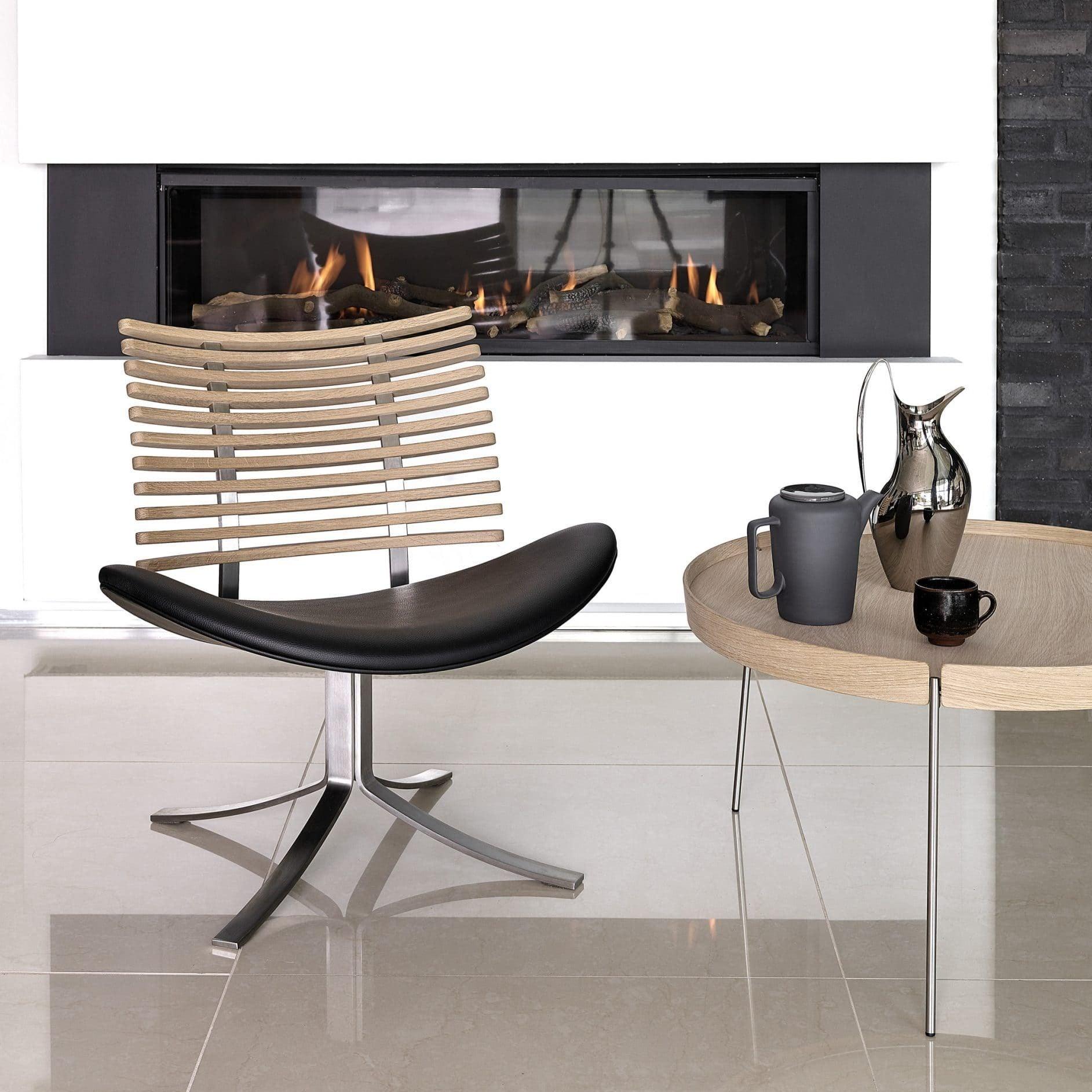 Fauteuil lounge Gepard - Cuir Select noir - 37+ Design