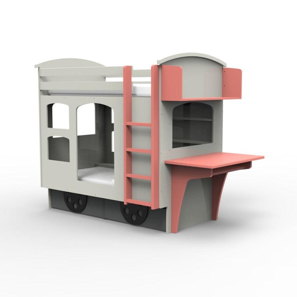 Lit superposé Wagon avec son bureau - 37+ Design