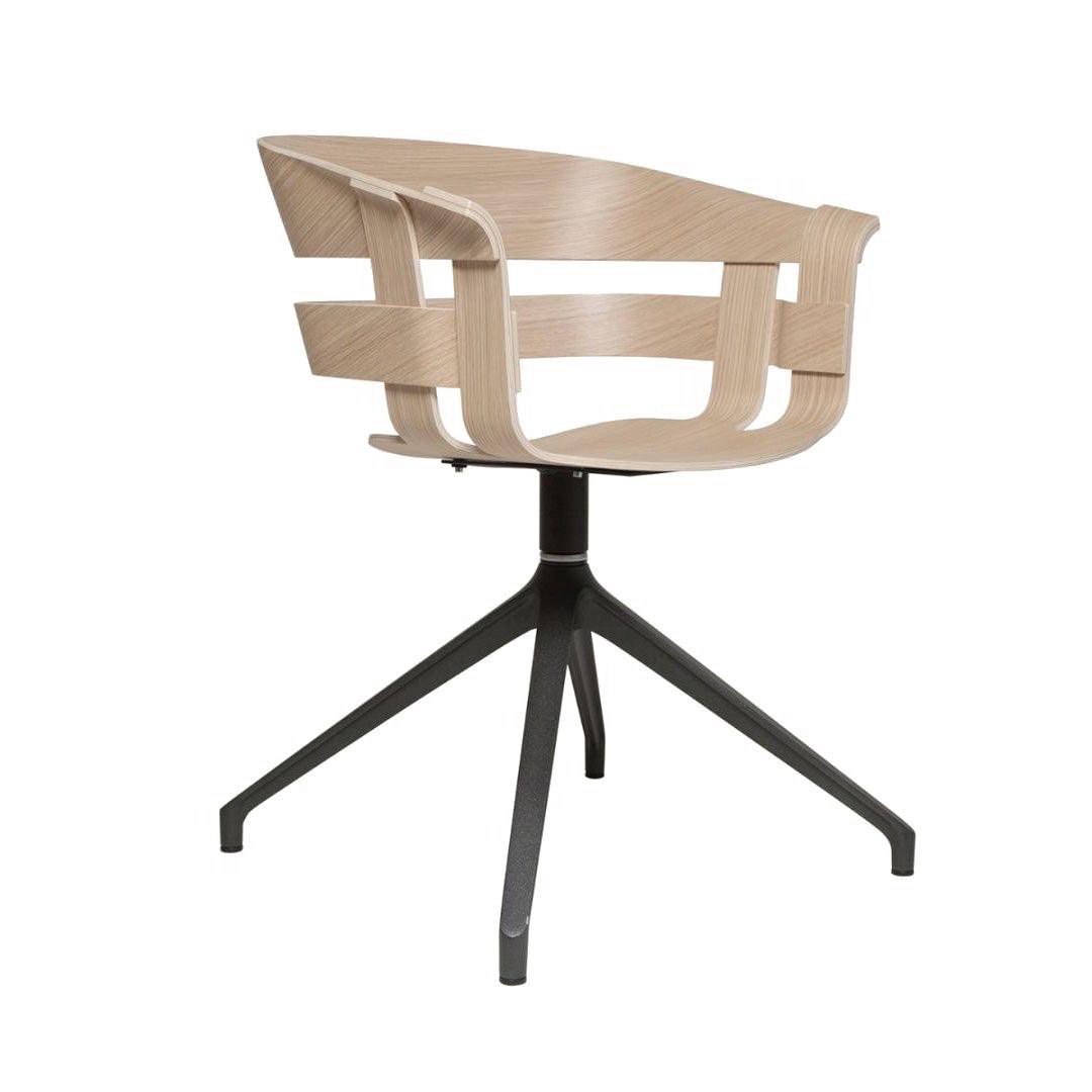 Chaise Wick - Assise en chêne, base pivotante - 37+ Design