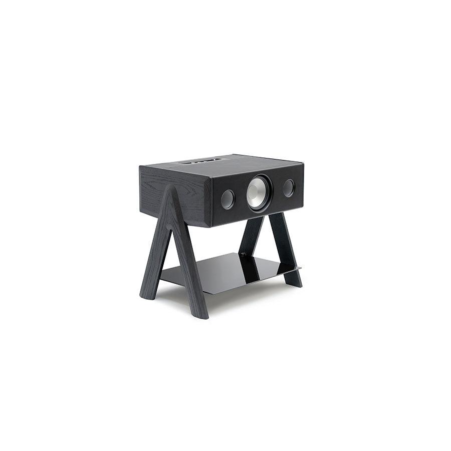 Enceinte bluetooth Cube Black Leather &amp; Wood (LW) - 37+ Design